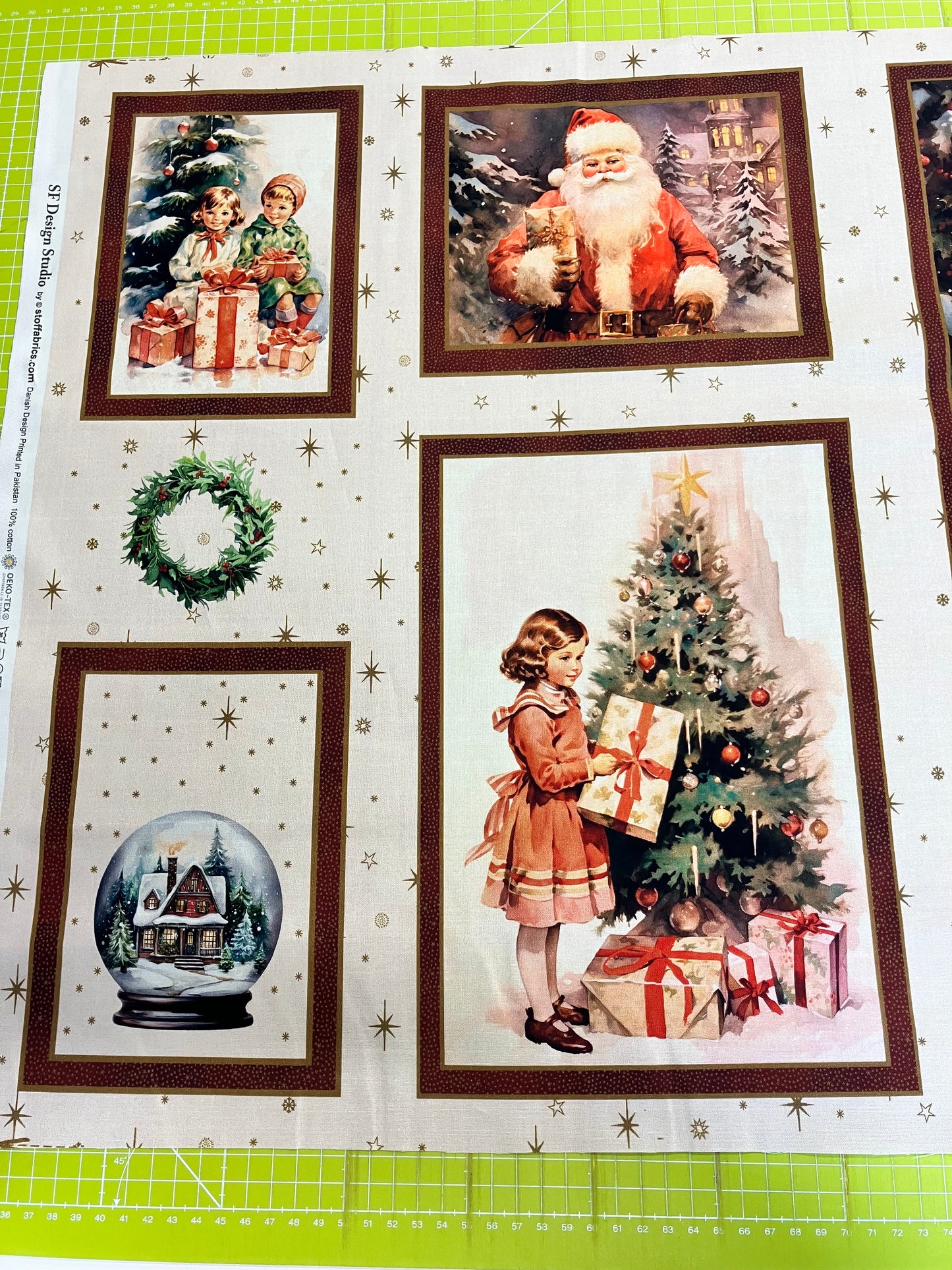 Vintage Christmas Cotton Panel