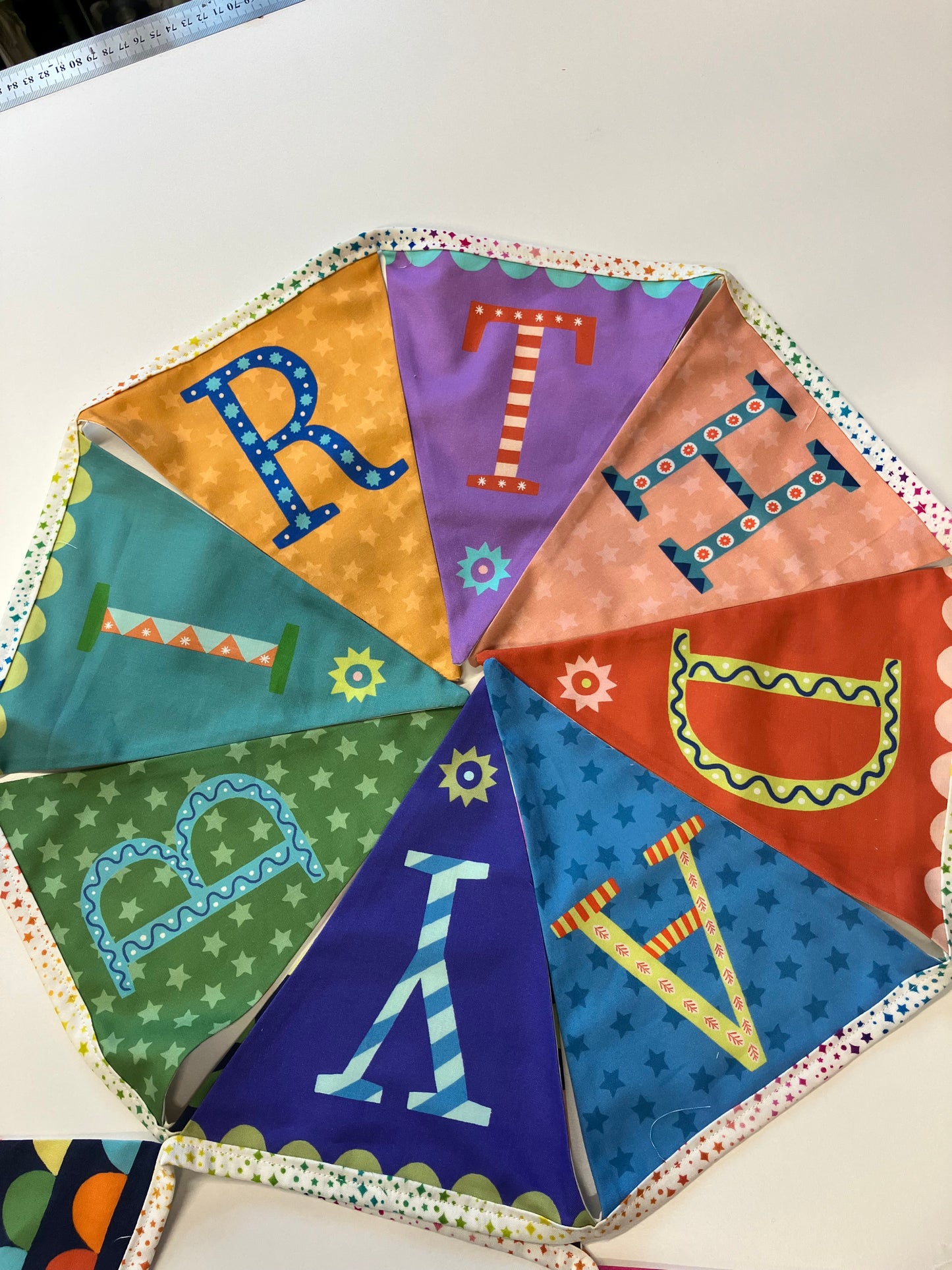Happy Birthday Bunting Cotton Panel