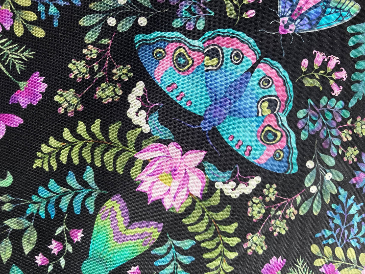 Nightshade - Moths and Flora - black background