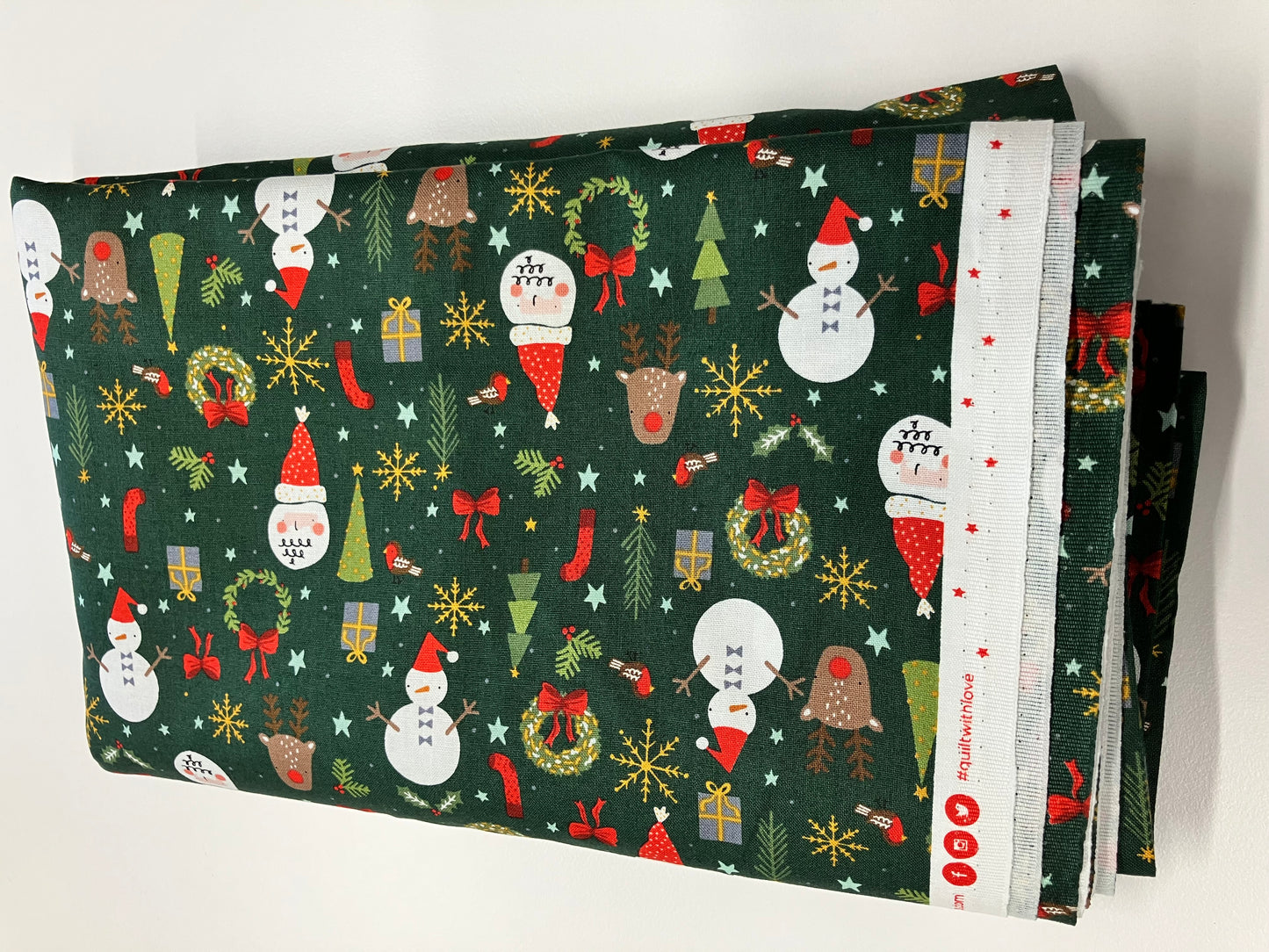 END OF BOLT - 266cm - Christmas Lane - Jolly Good Time - Green