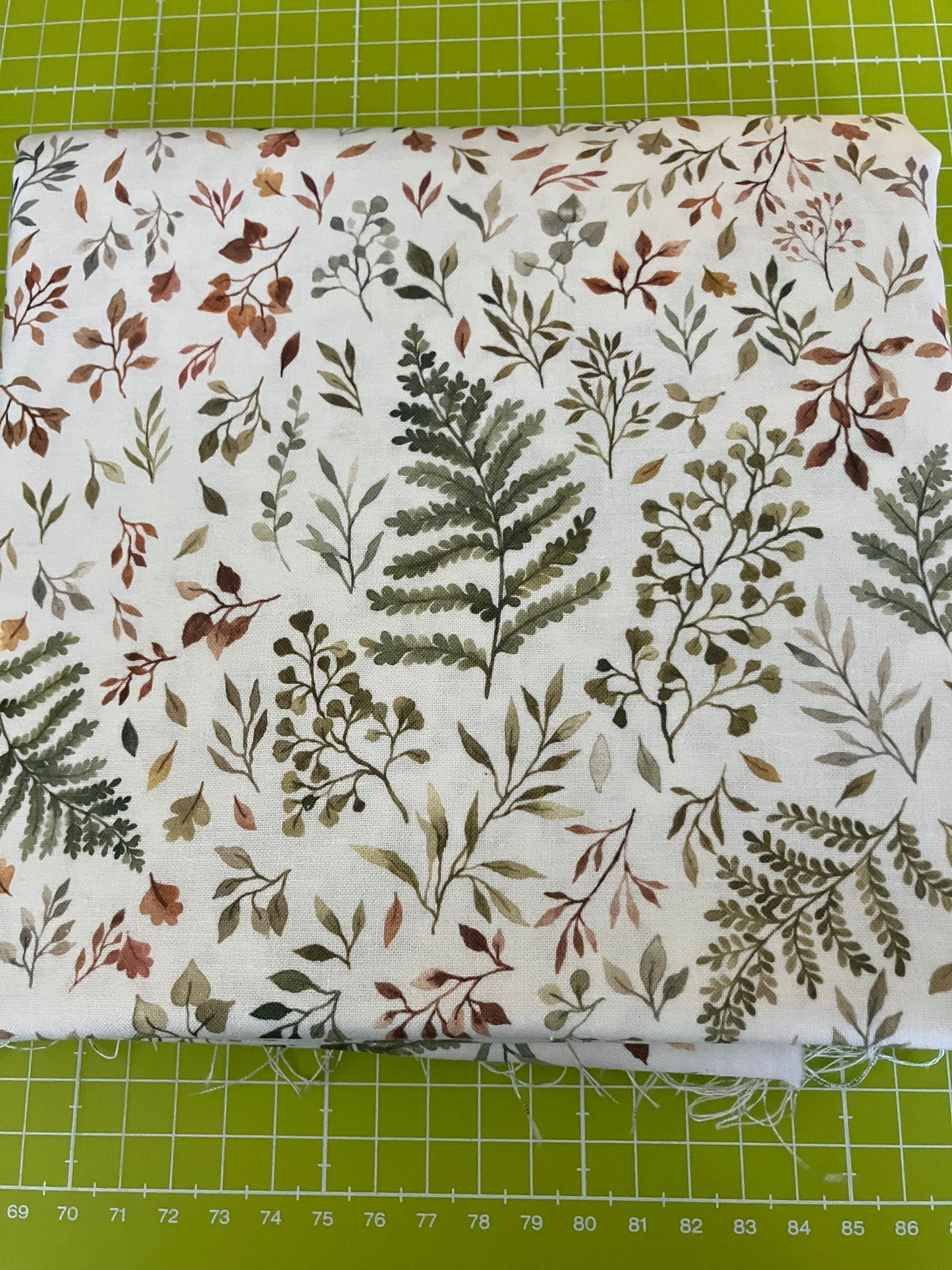 END OF BOLT 150cm - Little Fawn and Friends - Autumn Leaves and Ferns