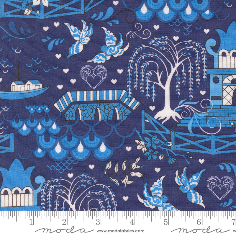 Legendary Love - Willow Pattern Scene - Navy