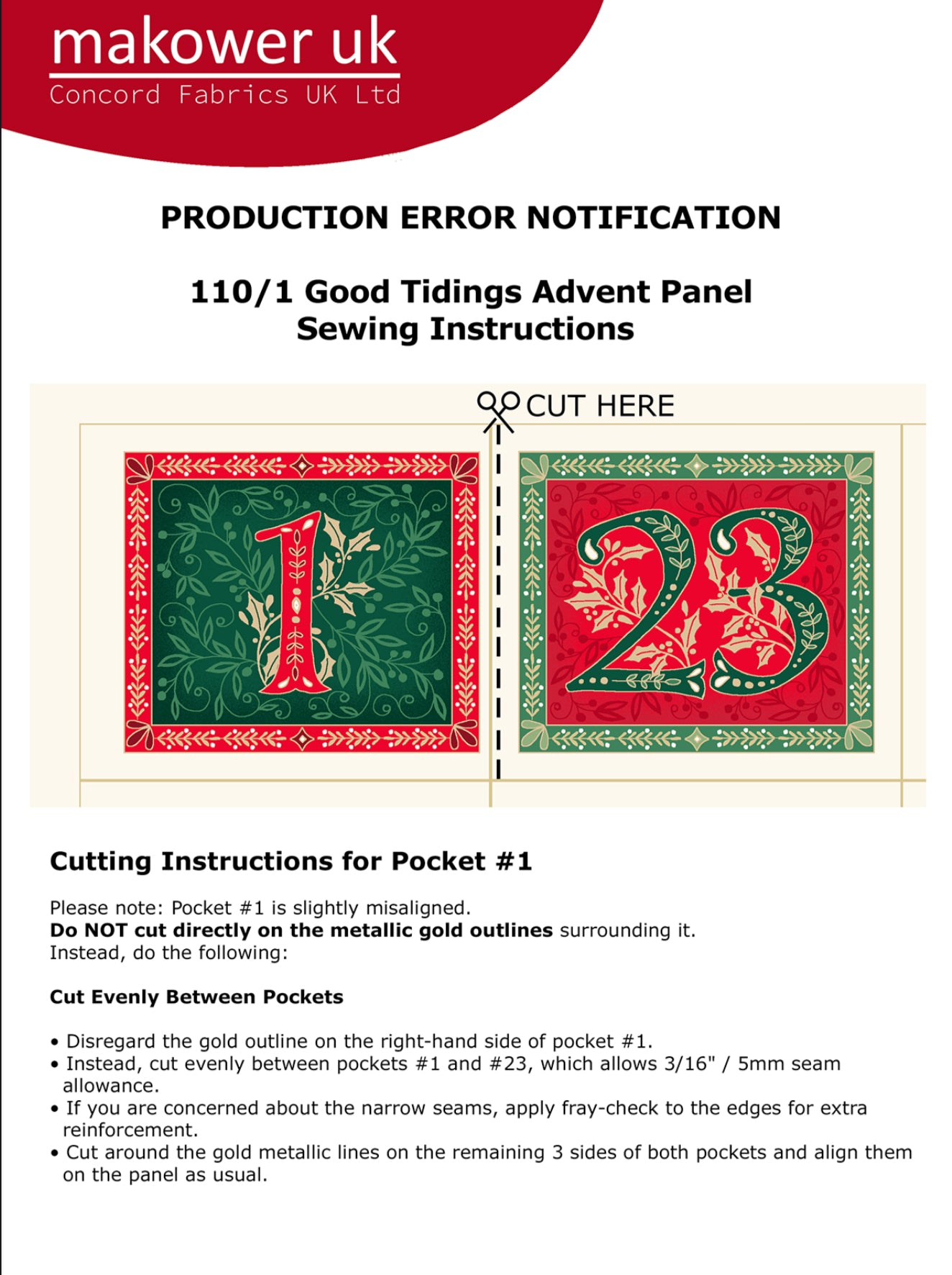 Good Tidings Advent Calendar Panel