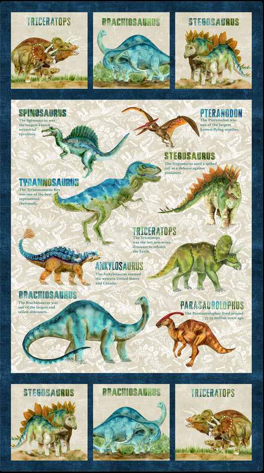 Dino Roar - Dinosaur Cotton Panel