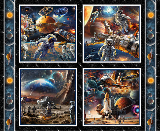 Space Cadet - Block Cotton Panel