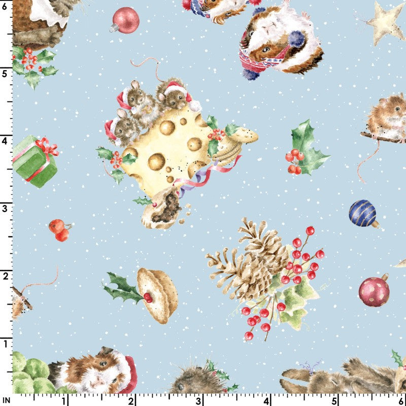 One Snowy Day - Furry Friends - Blue