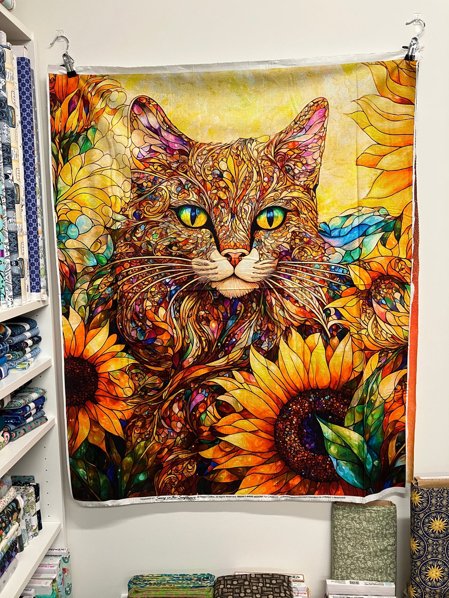 Sonny in the Sunflowers - Cotton Panel