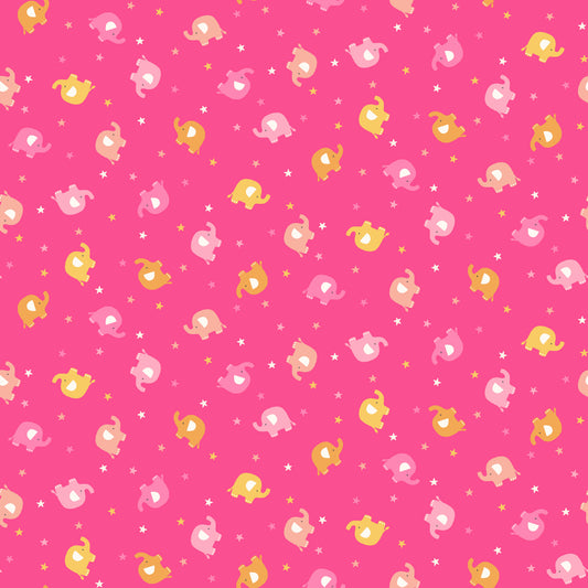 END OF BOLT - 1 METRE - In The Jungle - Ellie Scatter Pink