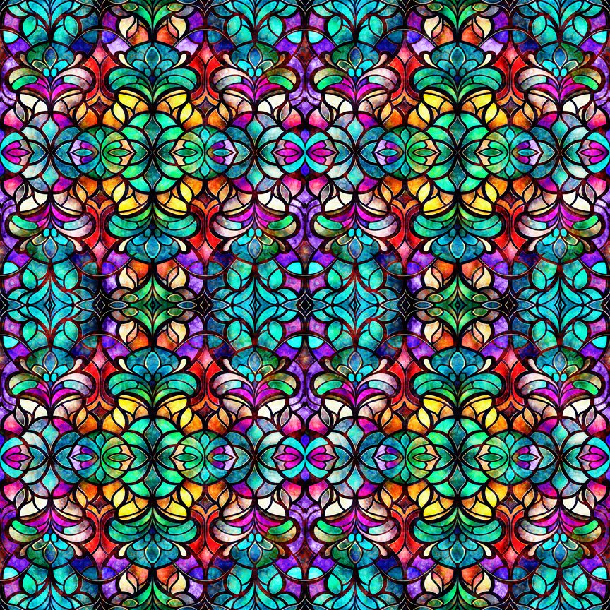 Radiant Reflections - Stained Glass Window - Teal