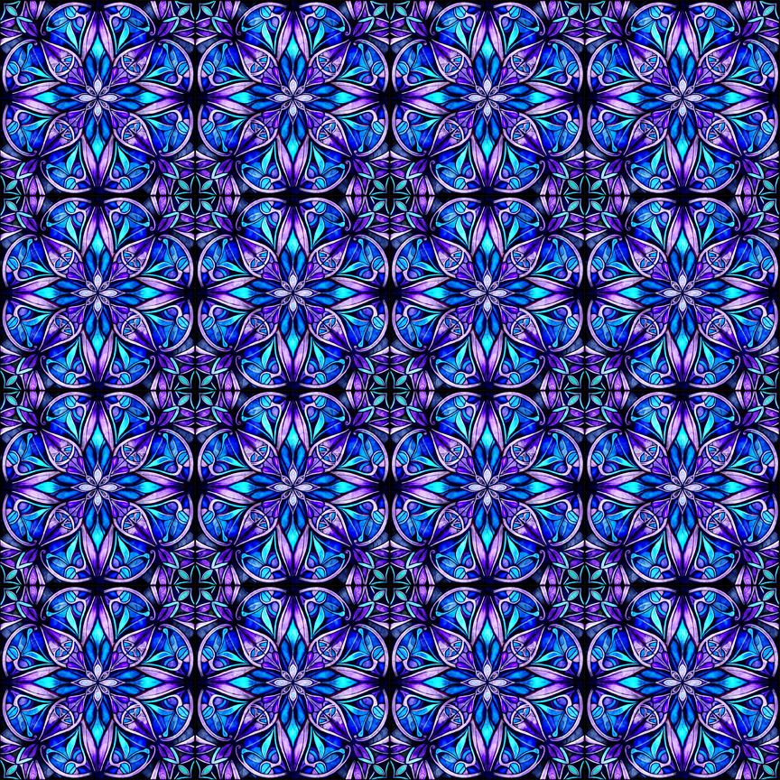 Radiant Reflections - Stained Glass Allover - Blue