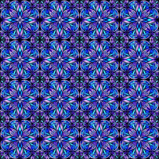 Radiant Reflections - Stained Glass Allover - Blue