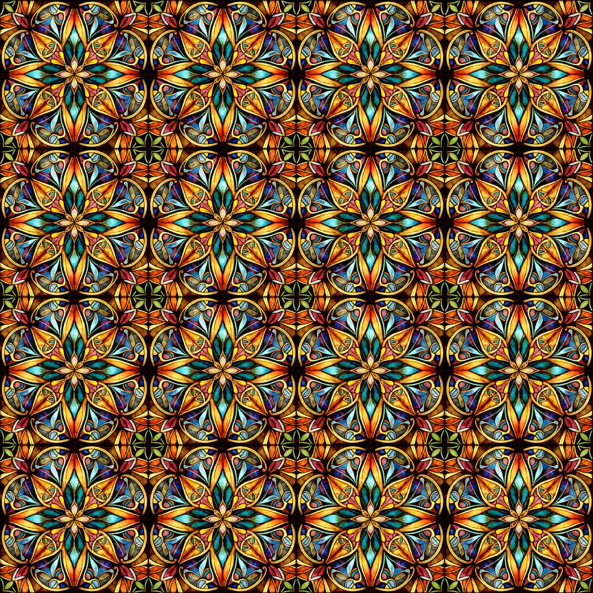 Radiant Reflections - Stained Glass Allover - Multi
