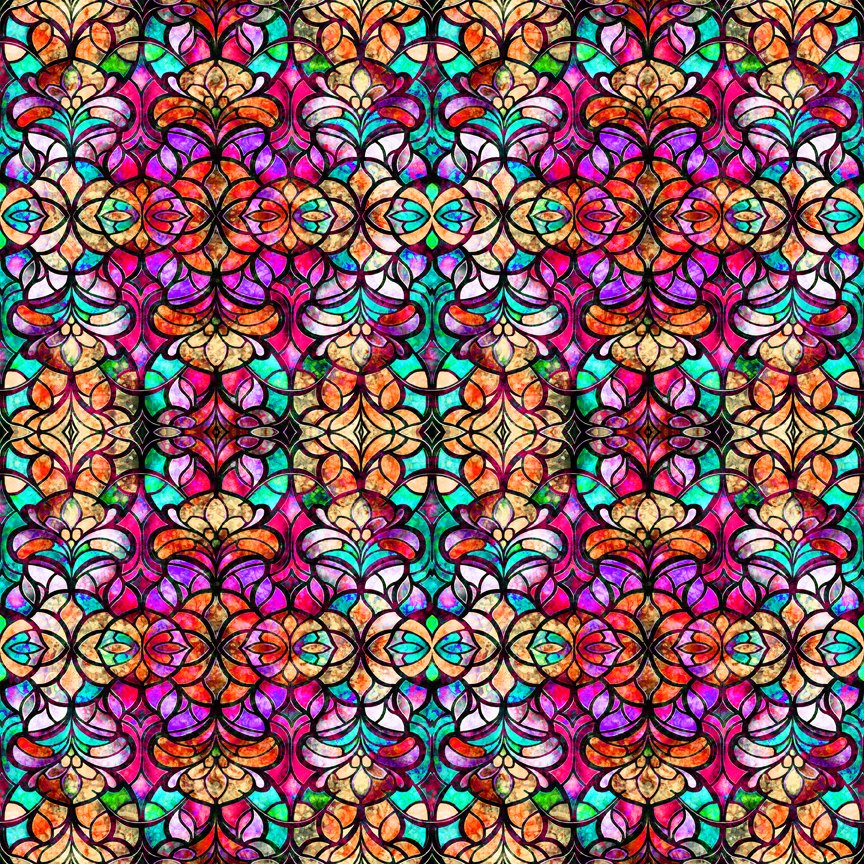 Radiant Reflections - Stained Glass Window - Fushia
