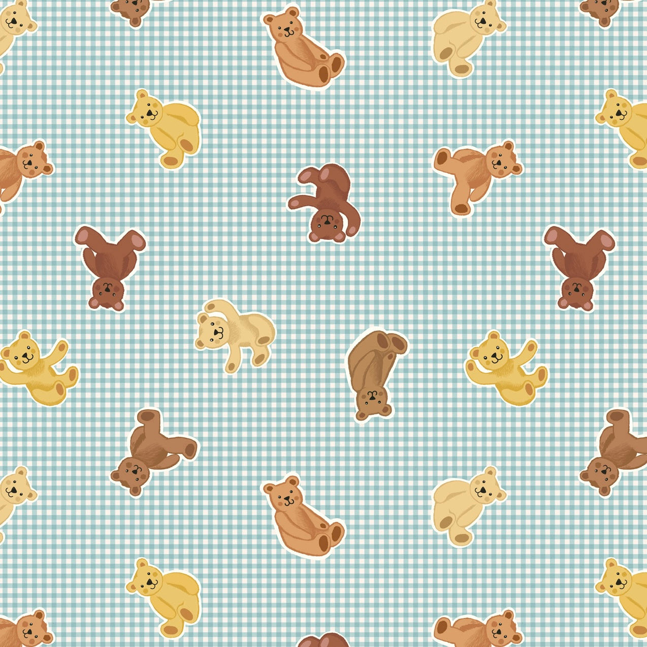Teddy Bear's Picnic Blue Gingham