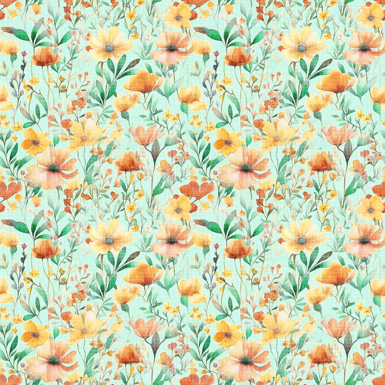 Grace and Charm - Textured Floral - Aqua