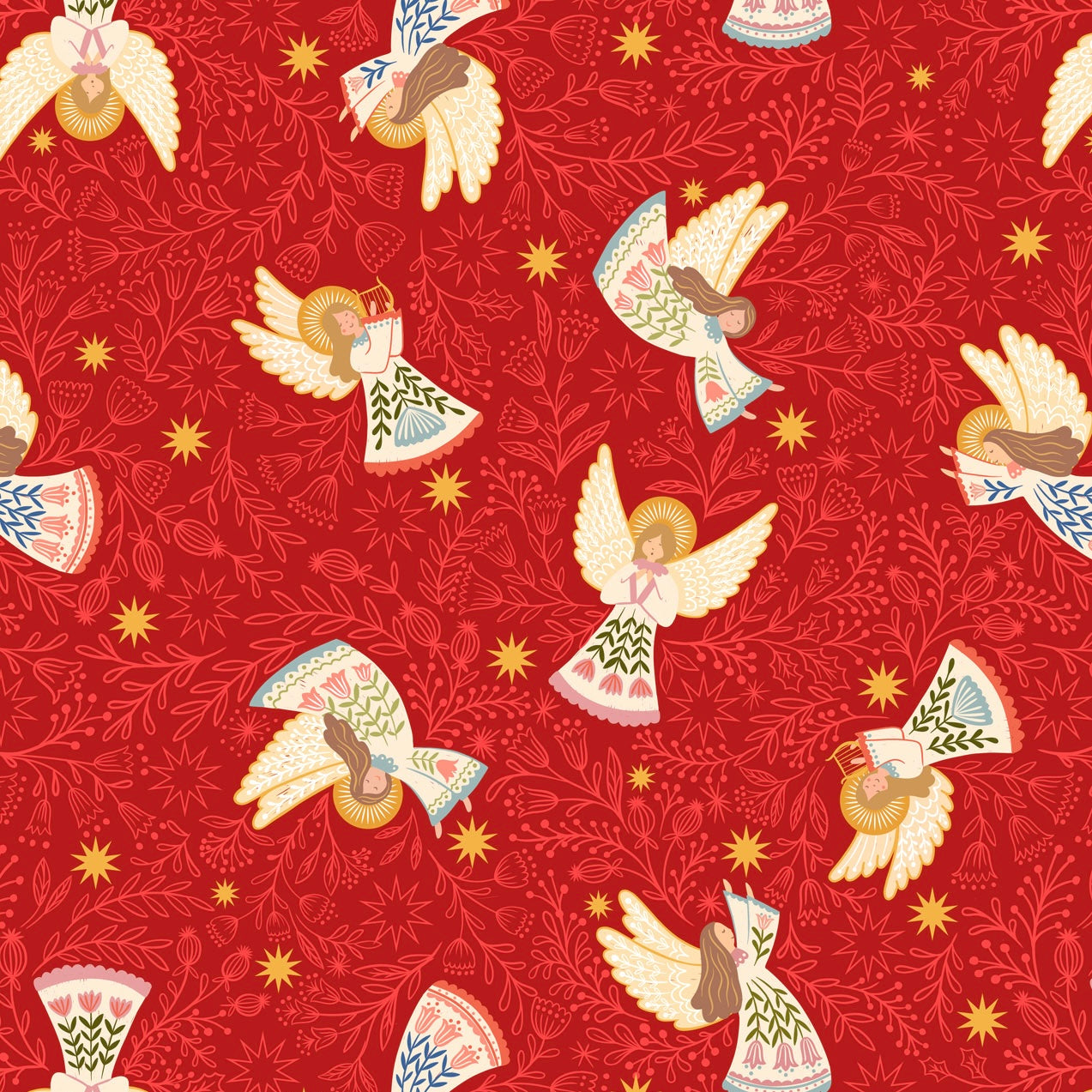 Peace and Joy - Host of Angels - Red