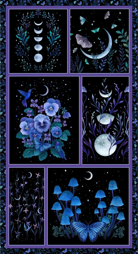 Jardin De Lune - Glow in the Dark - Panel and Half Metre Bundle