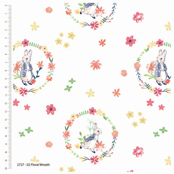 Remnant 2.5 metres - Peter Rabbit - Floral Wreath