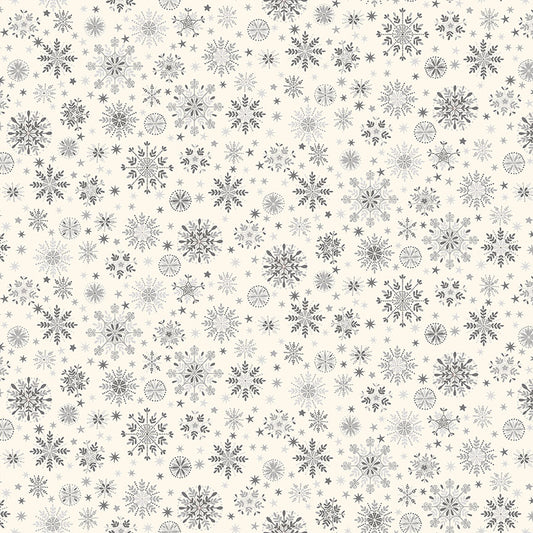 Scandi Christmas 2022 - Grey Snowflakes On Natural Background