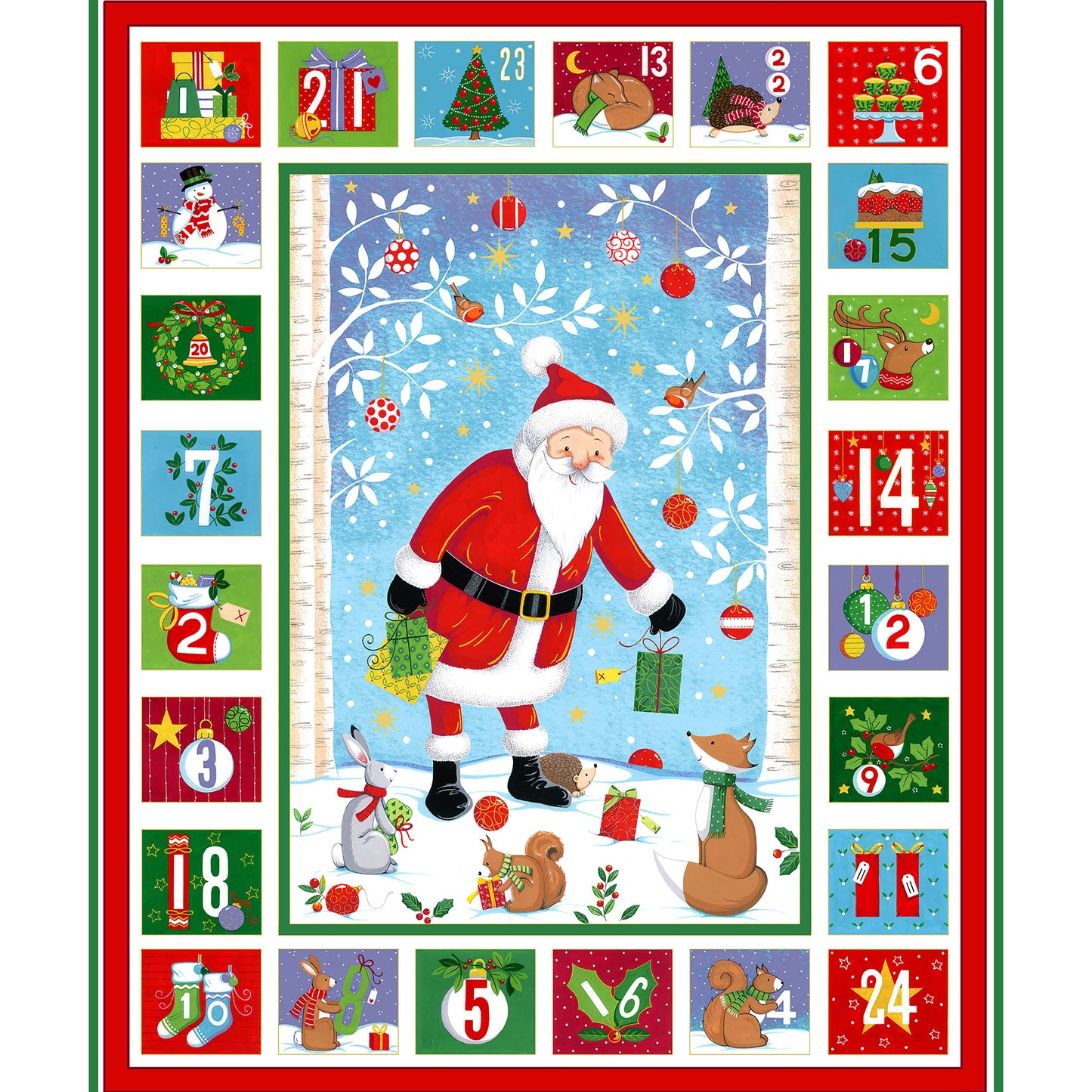 Santa Advent Calendar Panel