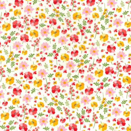 Pink and Orange Ditsy Floral