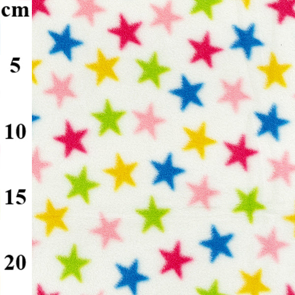 Polar fleece - multi coloured stars