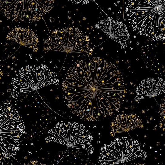 Dandelion Wishes - Dandelions on Black