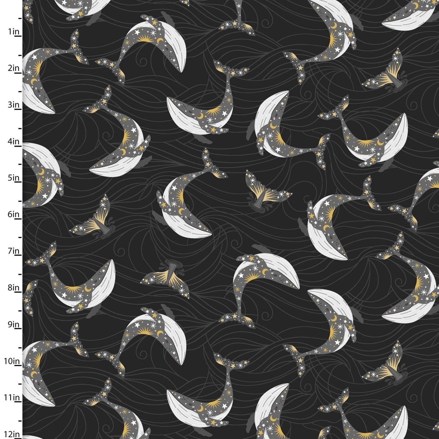 Stay Wild Moon Child - Tossed Whales - Cotton Flannel