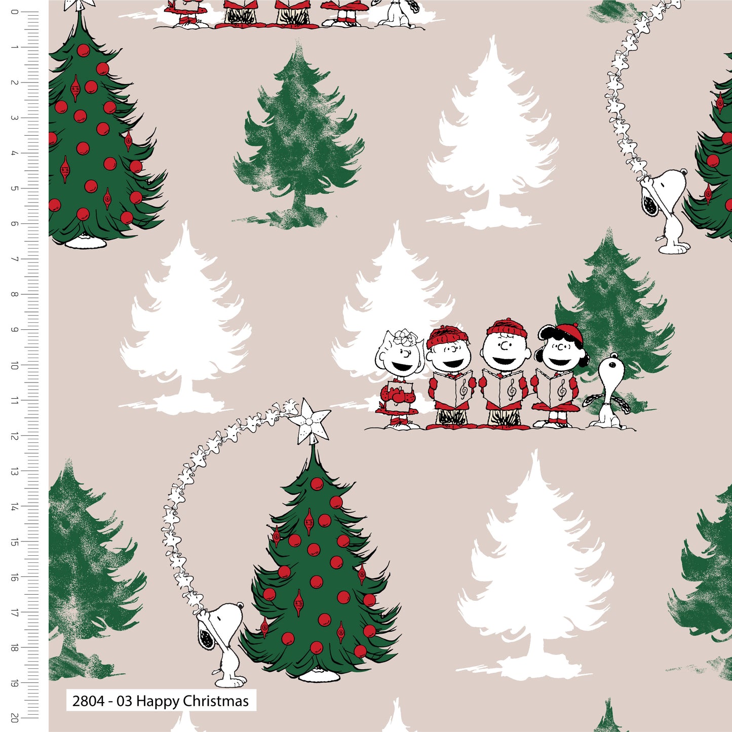 END OF BOLT 1 metre - Snoopy’s Christmas Fun - Happy Christmas