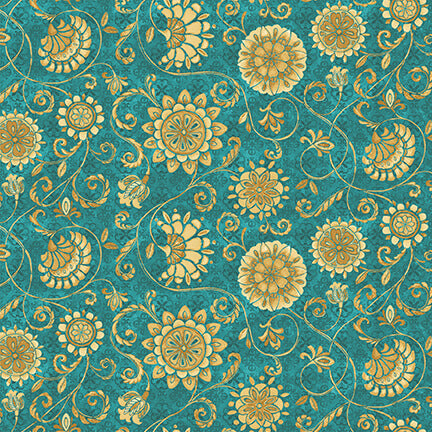 Peacock Pavilion - Small Medallions - Teal