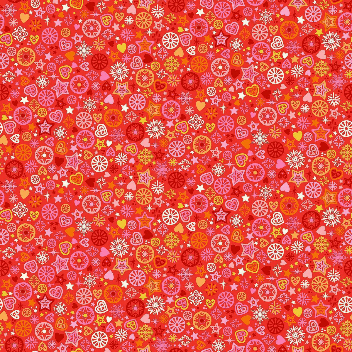 END OF BOLT - 148cm - Christmas Brights - Motifs - Red