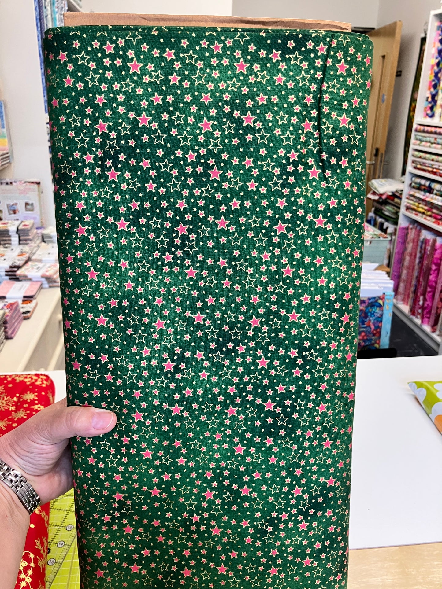 Christmas Stars - Red, Gold and Green