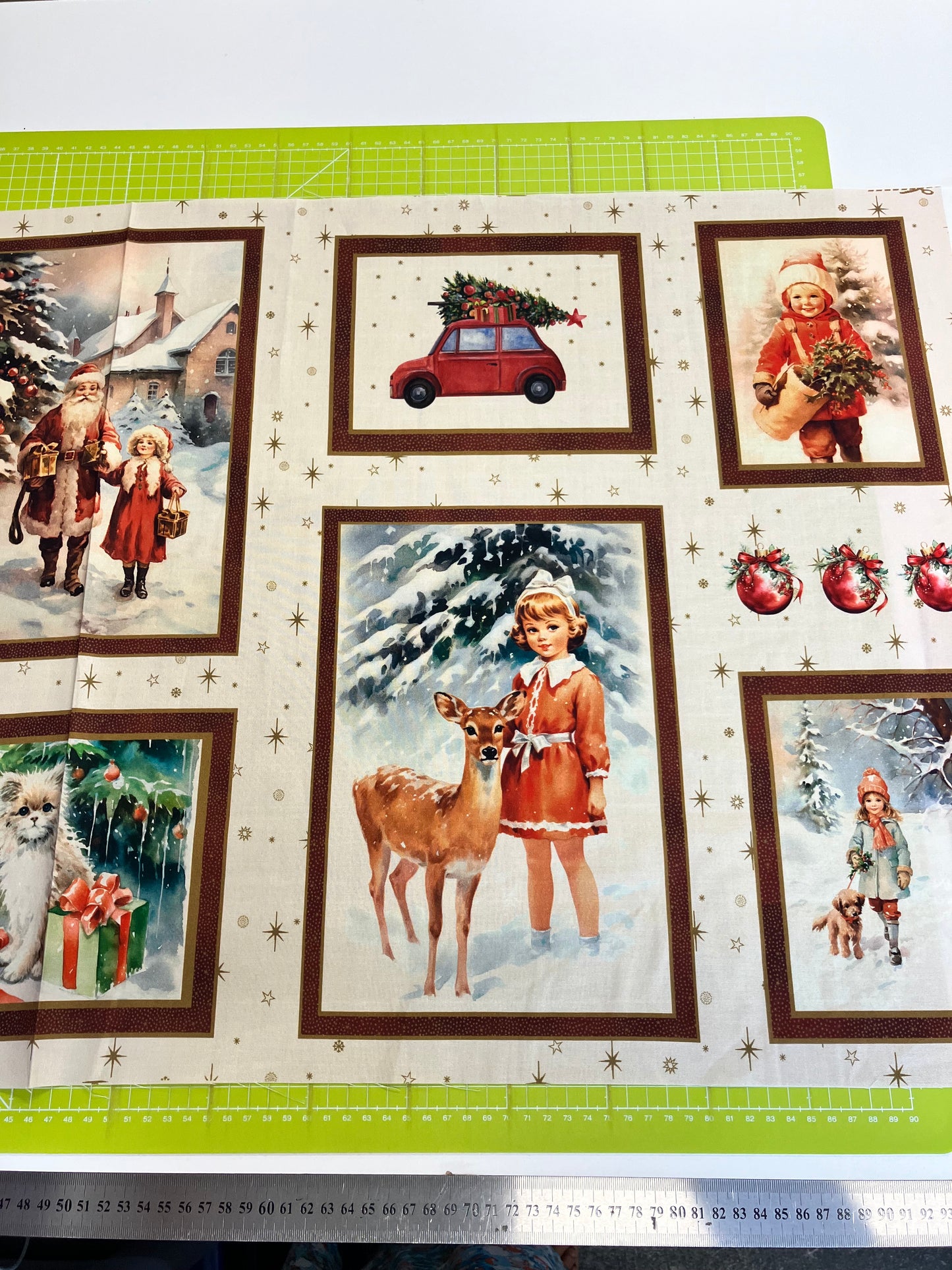 Vintage Christmas Cotton Panel
