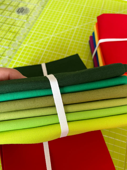 Serene Greens - Half Metre Bundle - Plain Cotton Fabrics