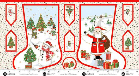Jolly Saint Nick Christmas Stocking - Sew Your Own - Cotton Panel