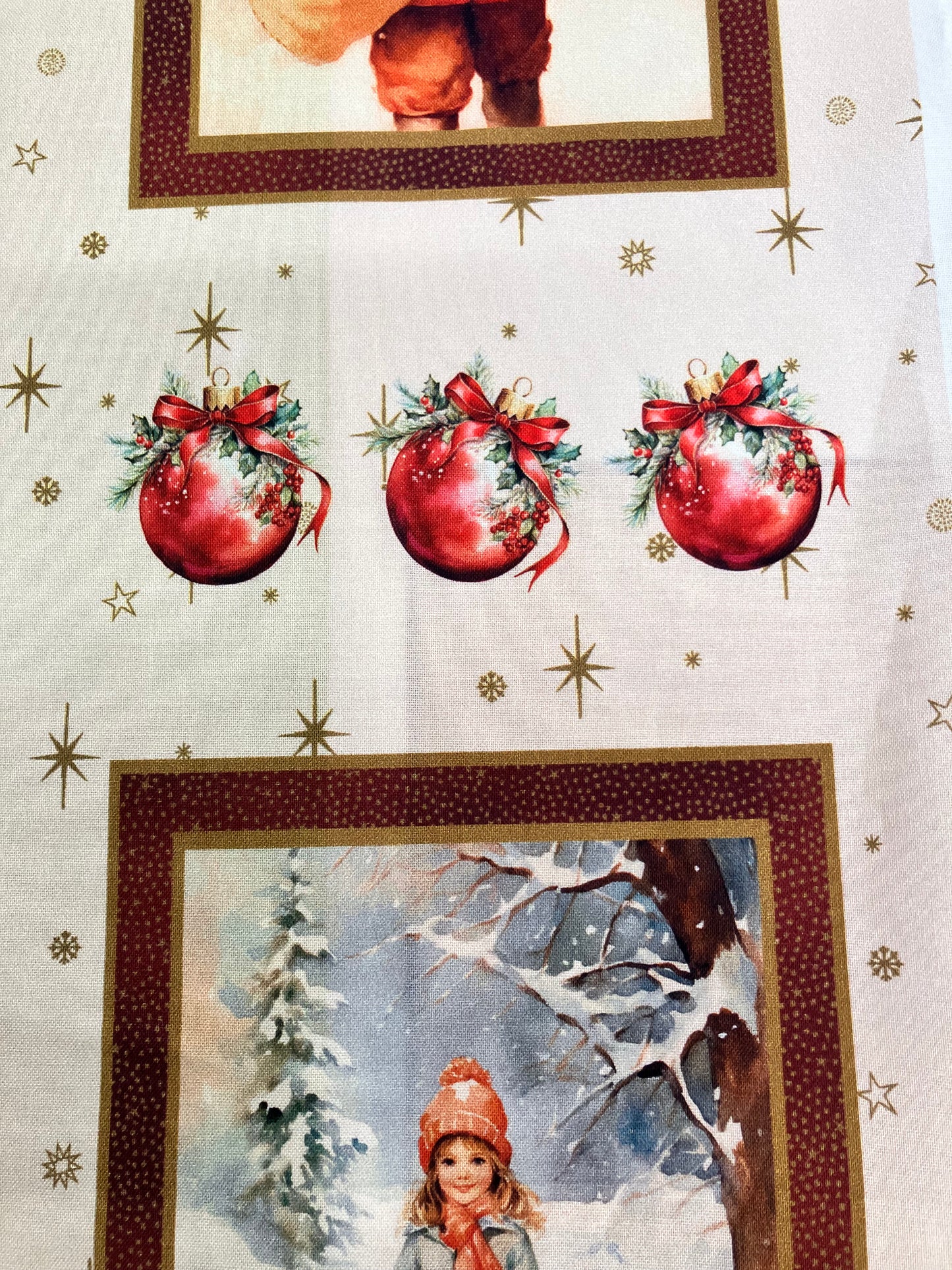 Vintage Christmas Cotton Panel