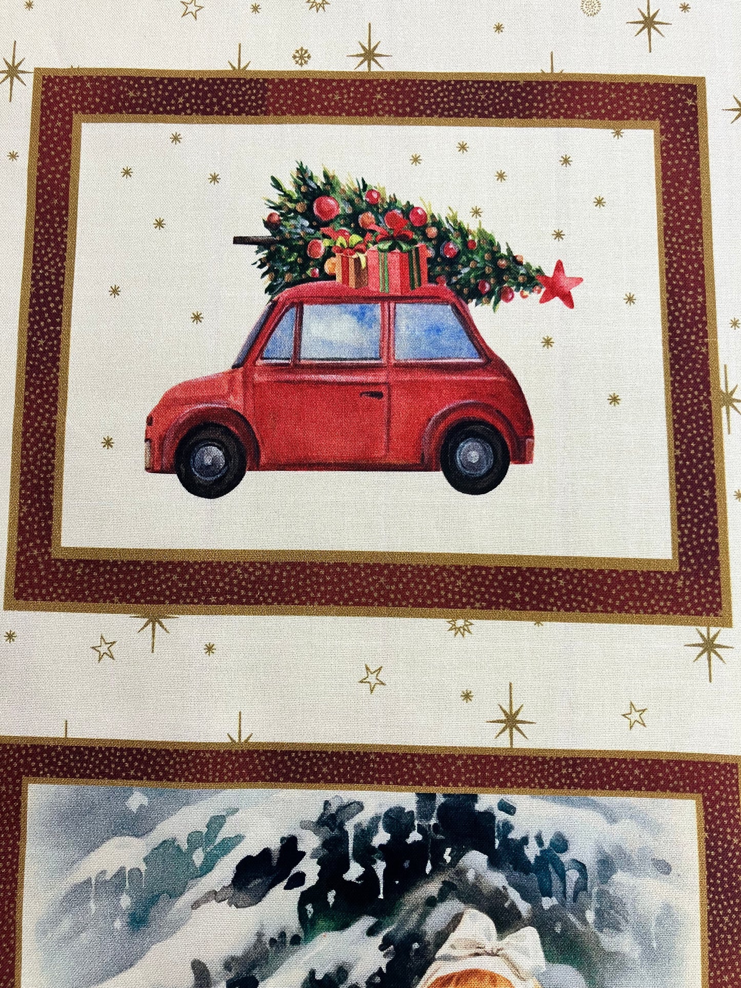 Vintage Christmas Cotton Panel