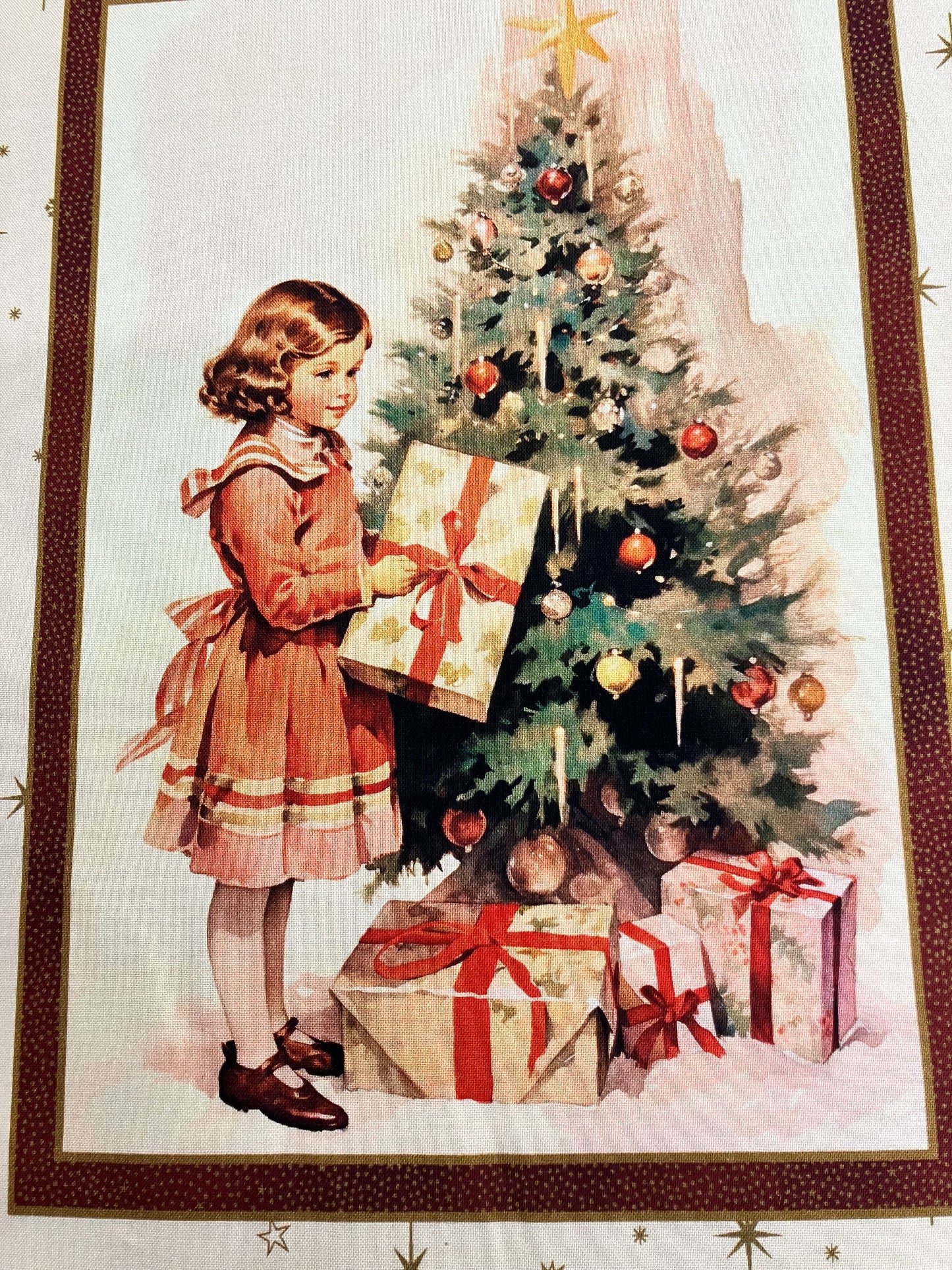 Vintage Christmas Cotton Panel
