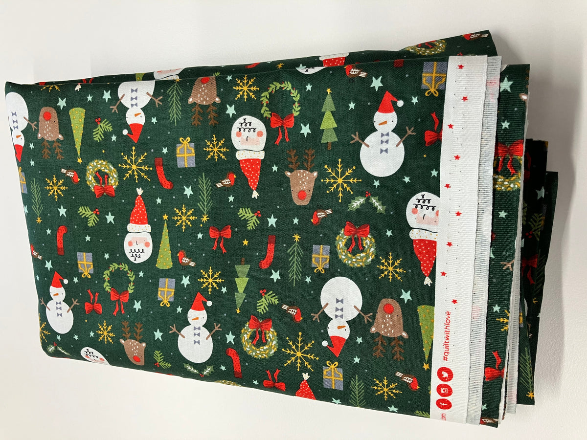 END OF BOLT - 266cm - Christmas Lane - Jolly Good Time - Green