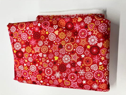 END OF BOLT - 148cm - Christmas Brights - Motifs - Red
