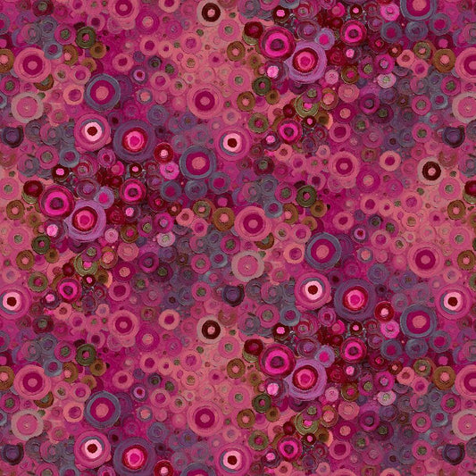 Calico Cat Painted Circles Geo - Pomegranate