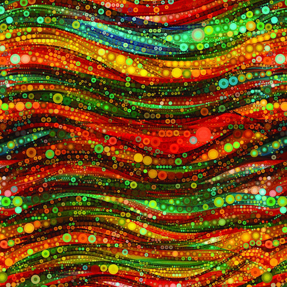 END OF BOLT - 40cm - Gigi in the Garden - Multi-Coloured Abstract Circles and Swirls