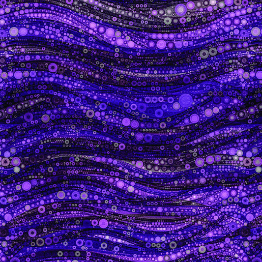 Gigi in the Garden - Purple Abstract Circles and Swirls