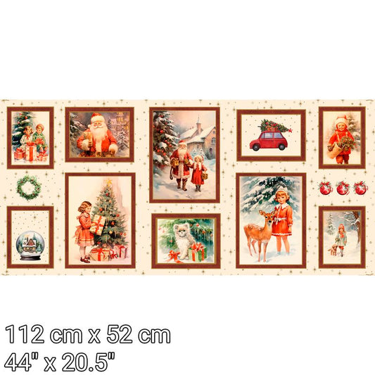 Vintage Christmas Cotton Panel