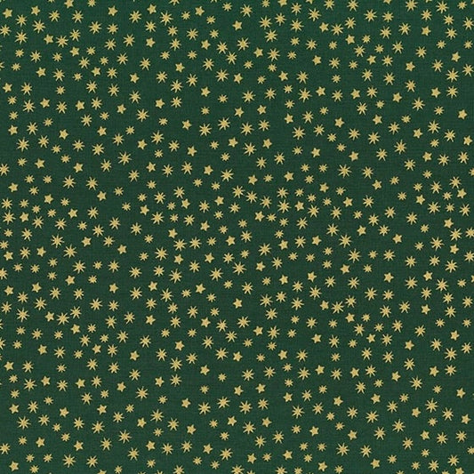 Gold Stars - Green Background
