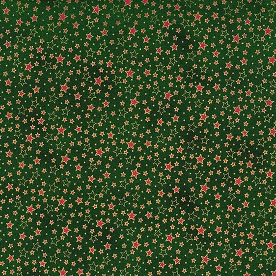 Christmas Stars - Red, Gold and Green