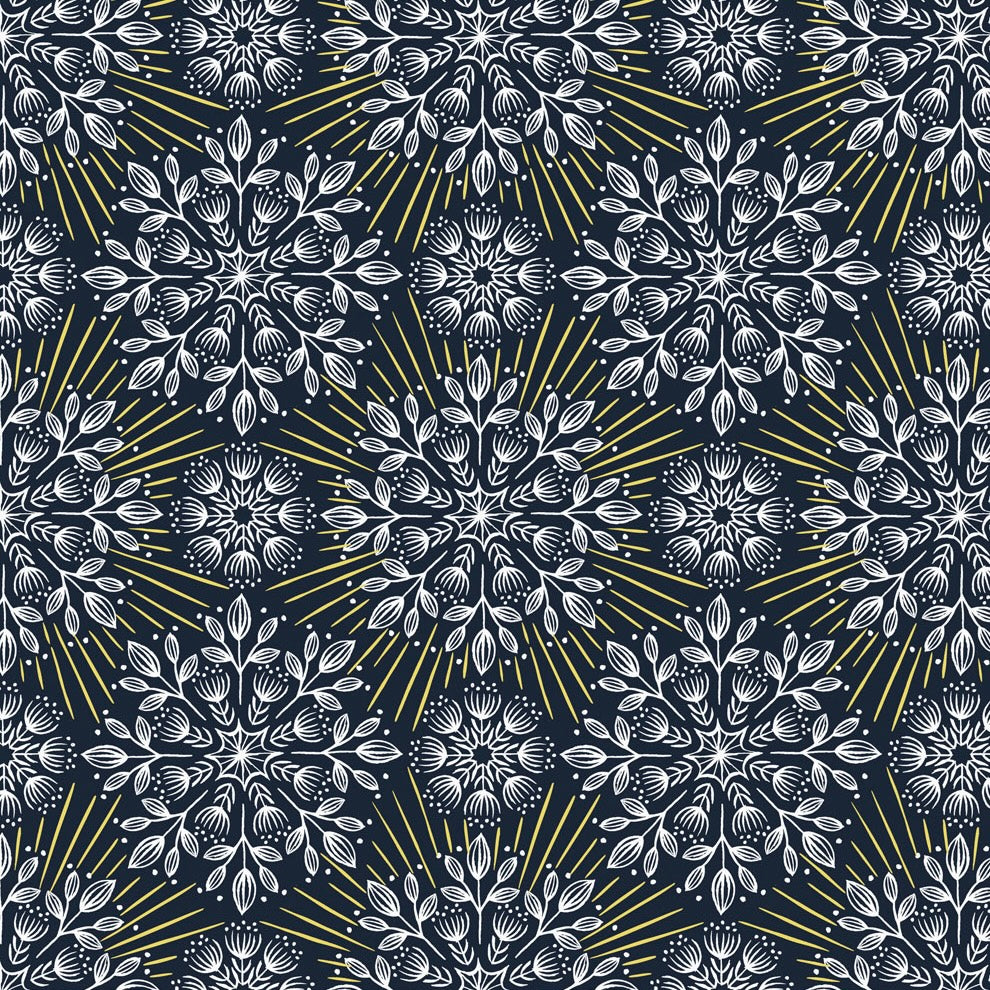 Winter Solstice - Winter Solstice Flowers on Midnight Blue
