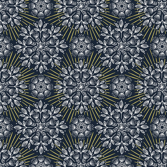 Winter Solstice - Winter Solstice Flowers on Midnight Blue
