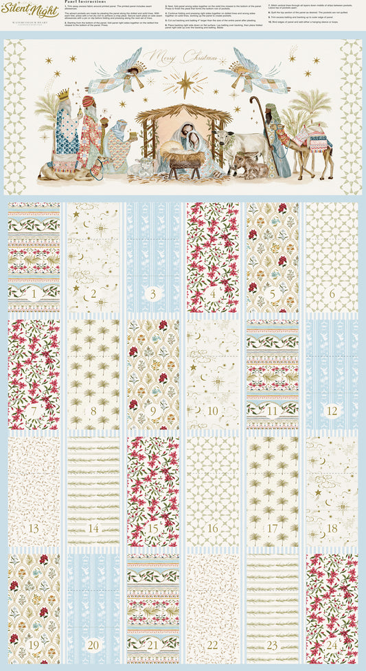 Silent Night Advent Calendar - Cotton Panel