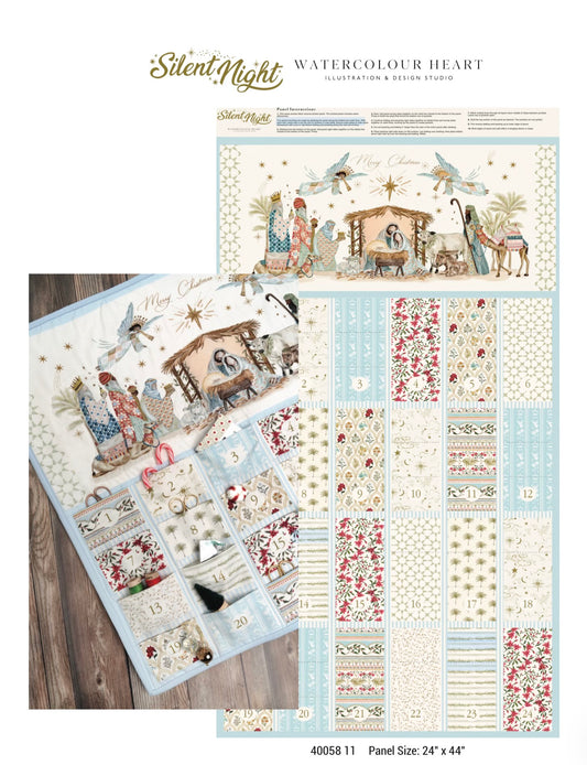 Silent Night Advent Calendar - Cotton Panel